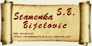Stamenka Bijelović vizit kartica